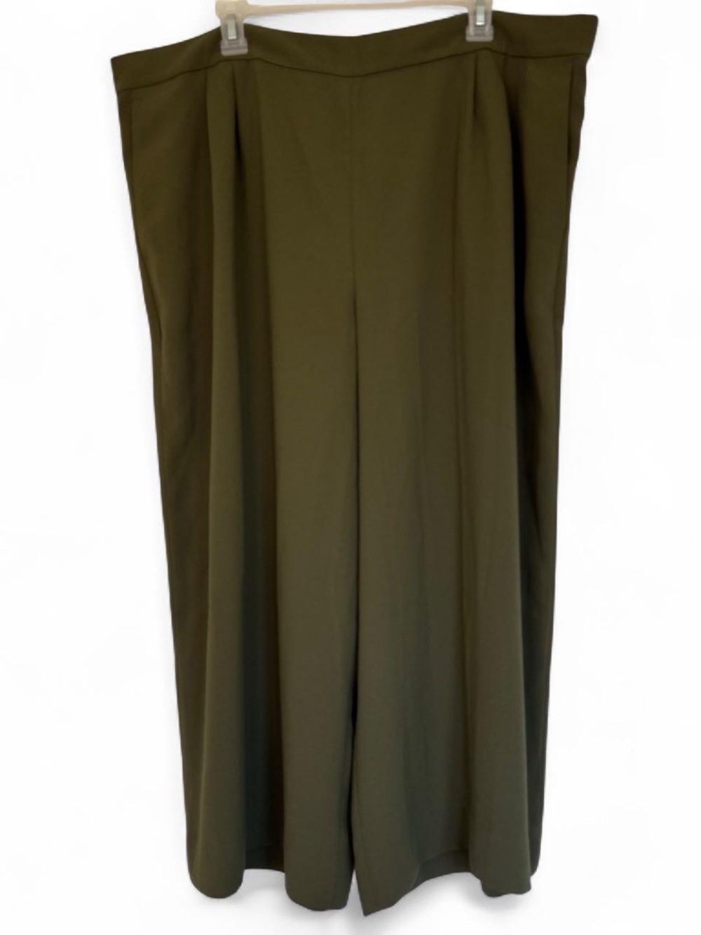 J.Crew 365 Olive Green Wide Leg Pull on Ankle Pants Size 20 Lightweight Classic